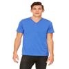 Canvas Bella Comfortable V-Neck Fitted Jersey T-Shirt, HTHR True Royal, X-Large view 1