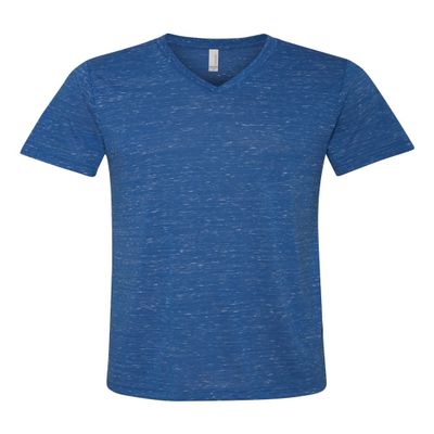 Canvas Bella Comfortable V-Neck Fitted Jersey T-Shirt, True Royal Marble, Medium