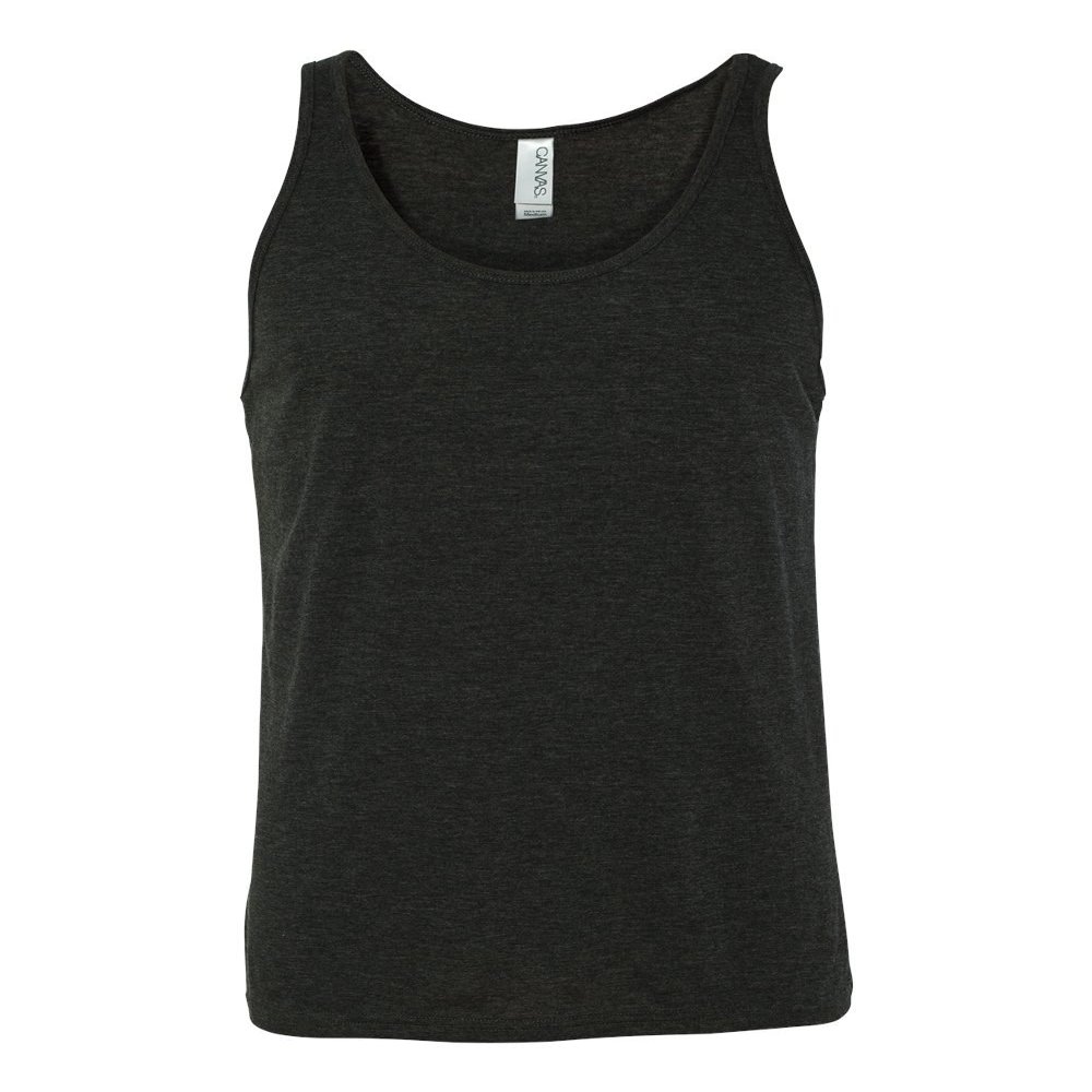 Canvas Bella Comfort Scoop-Neck Jersey Tank Top, CHRCL Blk Triblend, X-Large