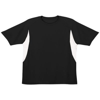 A4 Youth Color Block Performance Wicking Interlock T-Shirt, Blk/Wht, Large