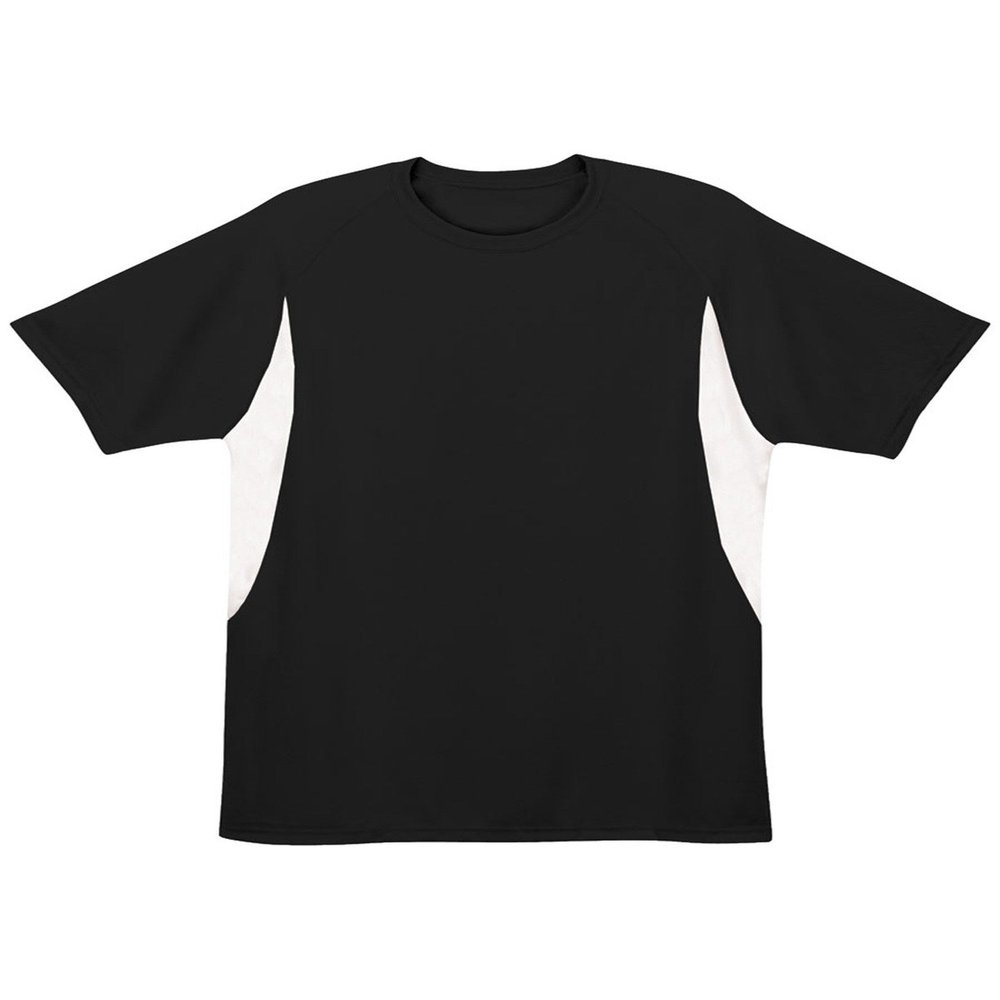 A4 Youth Color Block Performance Wicking Interlock T-Shirt, Blk/Wht, Large