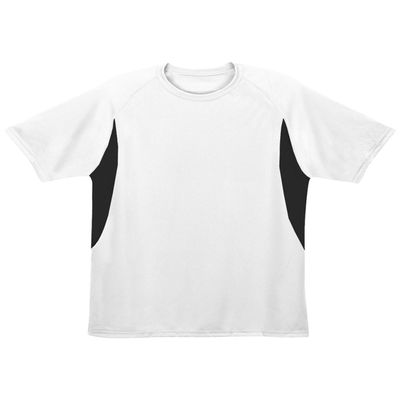 A4 Youth Color Block Performance Wicking Interlock T-Shirt, Wht/Blk, X-Large