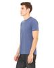 Bella+Canvas Unisex Shoulder Taping Jersey T-Shirt, Hthr Nvy, Large view 3