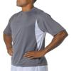 A4 Youth Color Block Performance Wicking Interlock T-Shirt, Graphite/Wht, XL view 1