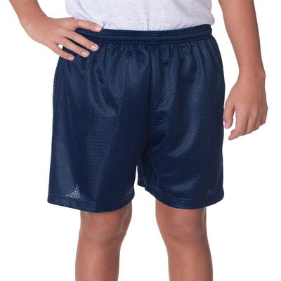 A4 Youth 10" Ultra Tight Knit Reversible Interlock Short, NVY, Small