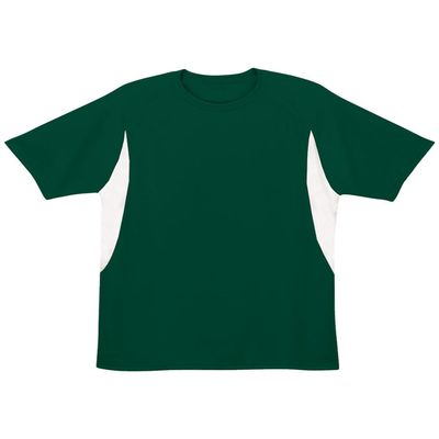 A4 Youth Color Block Performance Wicking Interlock T-Shirt, Forest/Wht, Large