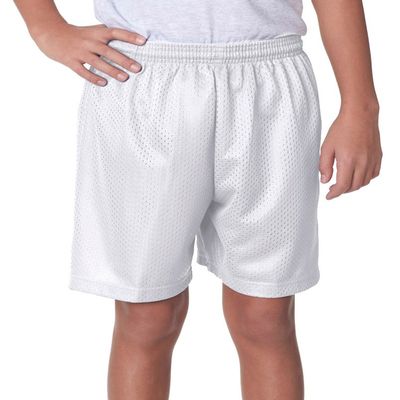 A4 Youth 10" Ultra Tight Knit Reversible Interlock Short, Wht, Small