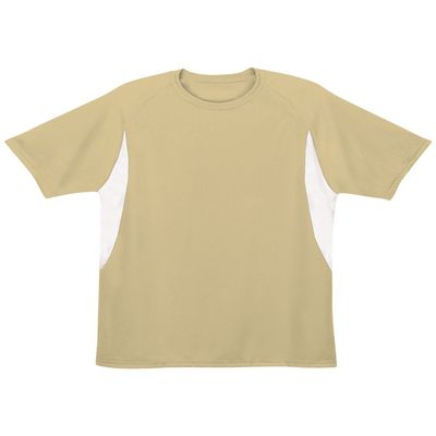 A4 Youth Color Block Performance Wicking Interlock T-Shirt, Vegas Gold/Wht, M