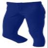 A4 Girl's Double Knit Elastic Waist Zipper Front Softball Pant, Royal, X-Small view 1