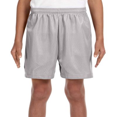 A4 Youth 10" Ultra Tight Knit Reversible Interlock Short, Silver, Small