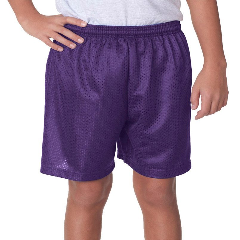 A4 Youth 10" Ultra Tight Knit Reversible Interlock Short, Purple, X-Large