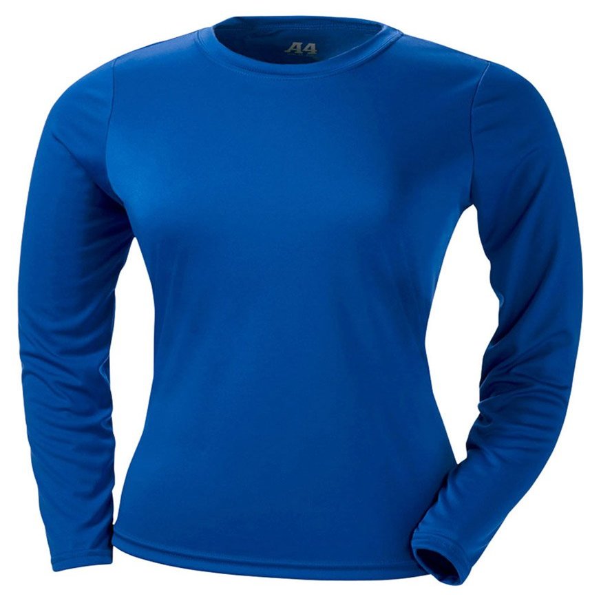 A4 Ladies' Cooling Performance Long-Sleeve T-Shirt, Royal, X-Small