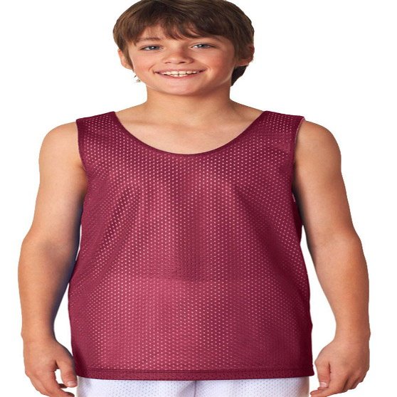 A4 Youth Reversible Mesh Tank, Cardinal/Wht, X-Large