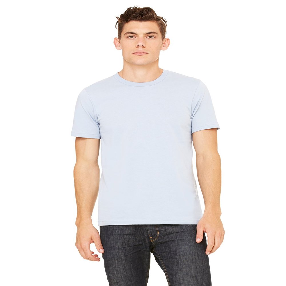 Bella+Canvas Unisex Shoulder Taping Jersey T-Shirt, Hthr Blue, Medium