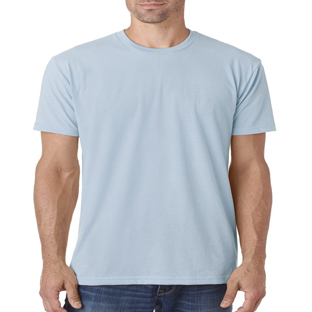 Next Level Premium Fit Extreme Soft Rib Knit Jersey T-Shirt, Light Blue, Medium