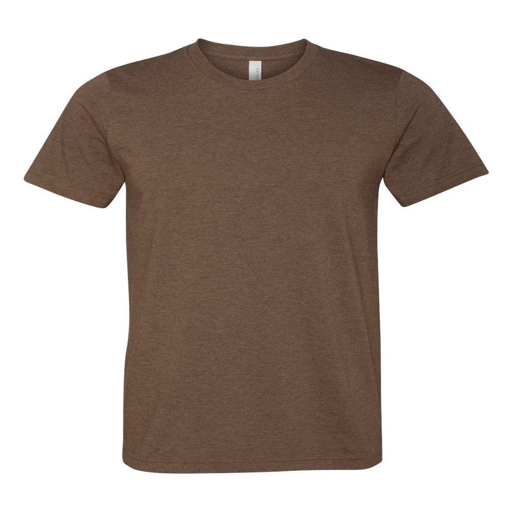 Bella+Canvas Unisex Shoulder Taping Jersey T-Shirt, Hthr Brown, Small