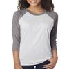 Next Level Unisex 3/4-Sleeve Raglan T-Shirt, Premium HTHR/HTHR Wht, Medium view 1