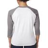 Next Level Unisex 3/4-Sleeve Raglan T-Shirt, Premium HTHR/HTHR Wht, Medium view 2