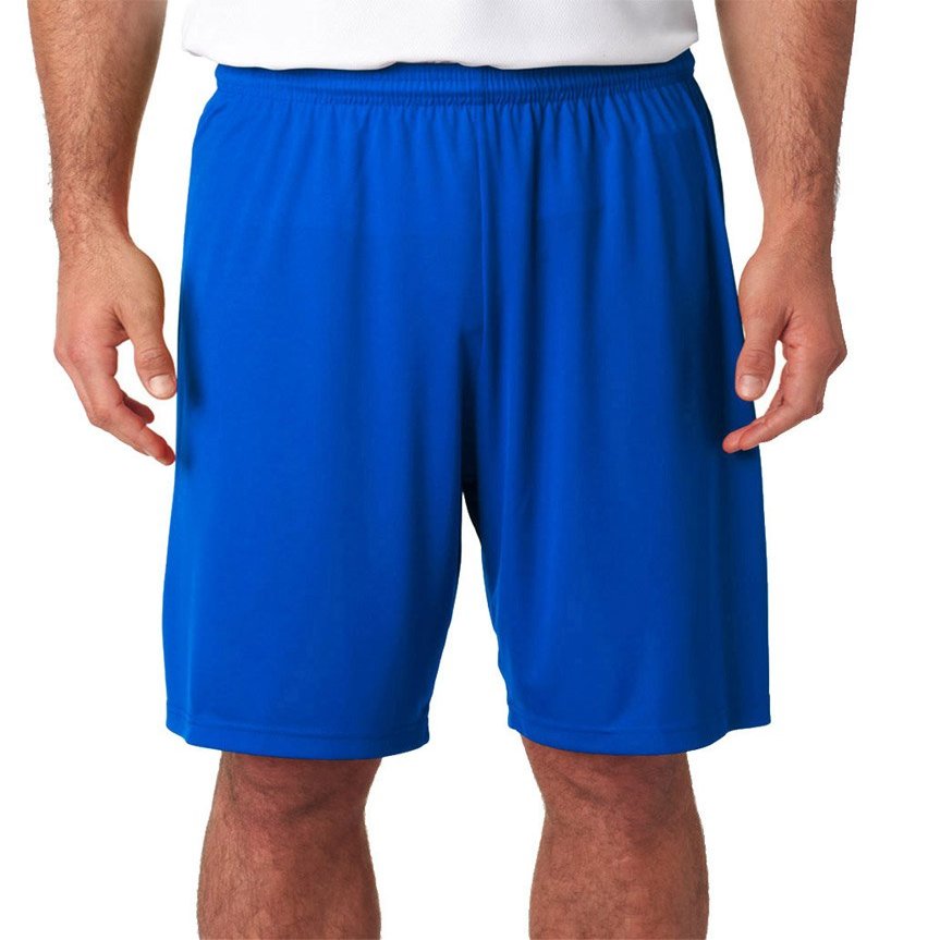 A4 Adult 9" Moisture Wicking Performance Interlock Short, Royal, XX-Large