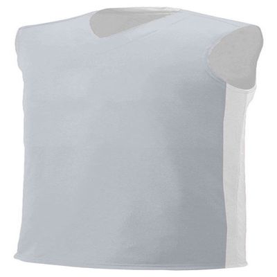 A4 Youth Reversible Moisture Management Muscle, Silver/Wht, Large
