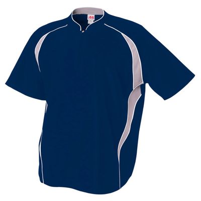 A4 Adult 1/4 Zip Batting Jacket, NVY, XXX-Large