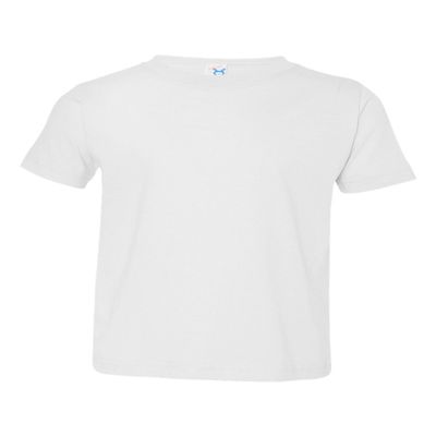 RABBIT SKINS Toddler Soft Ribbed Crewneck Jersey T-Shirt, Wht, 4T