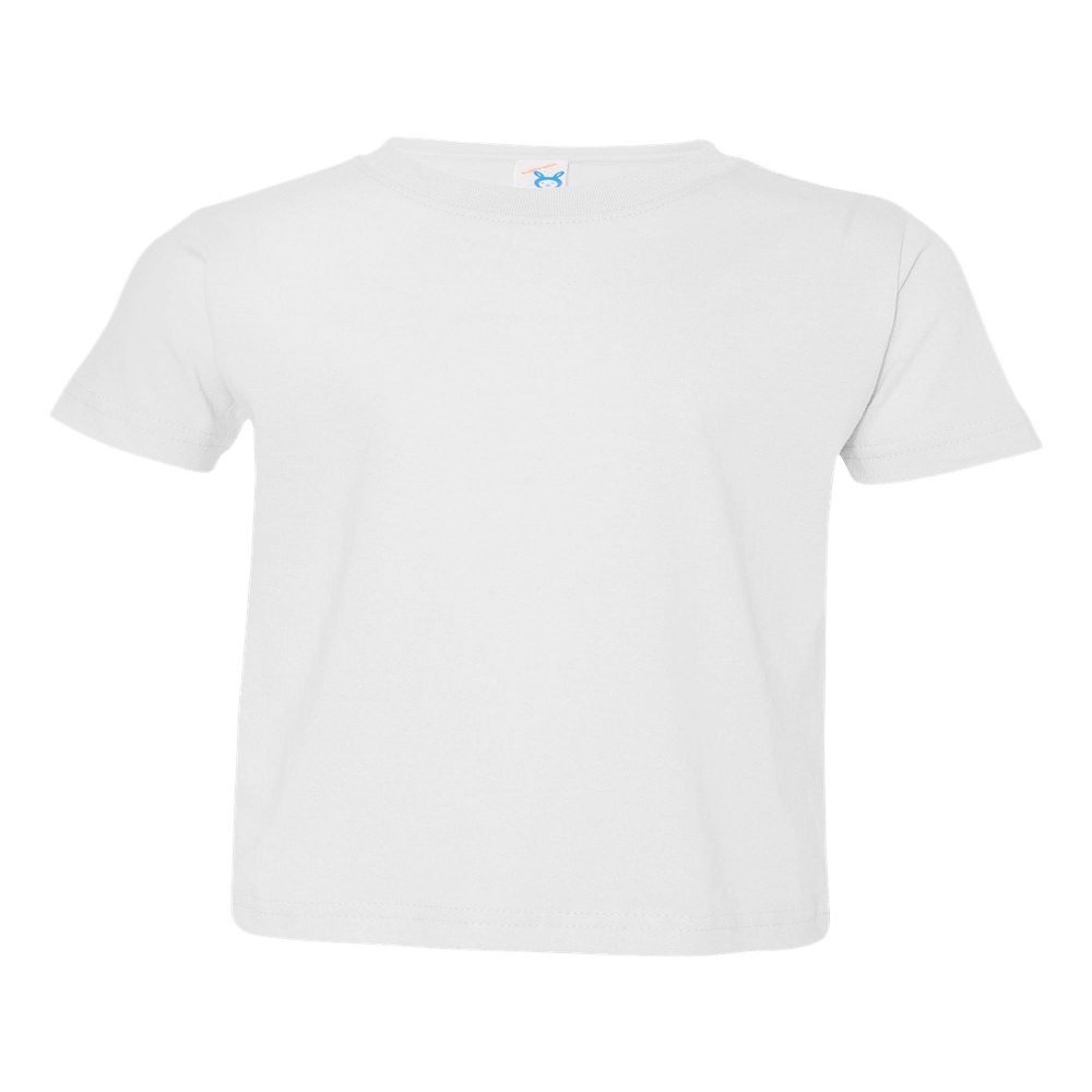 RABBIT SKINS Toddler Soft Ribbed Crewneck Jersey T-Shirt, Wht, 4T