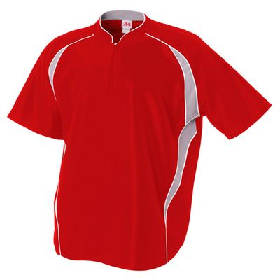 A4 Men's Moisture Wicking 1/4 Zip Batting Jacket, XXX-Large, Scarlet Red