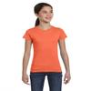 LAT Sportswear Girl's Fine Jersey Longer-Length T-Shirt, Papaya, Medium view 1