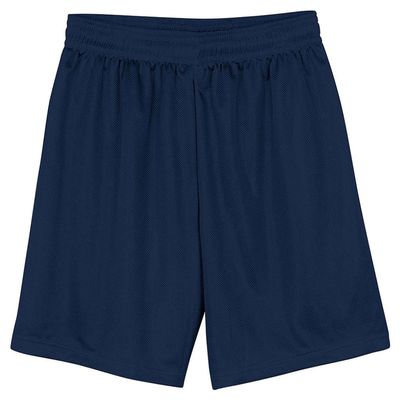 A4 Adult 7" Lined Micromesh Shorts, Nvy, Medium