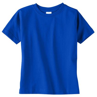 Rabbit Skins Toddler Soft Ribbed Crewneck Jersey T-Shirt, Royal, 2T