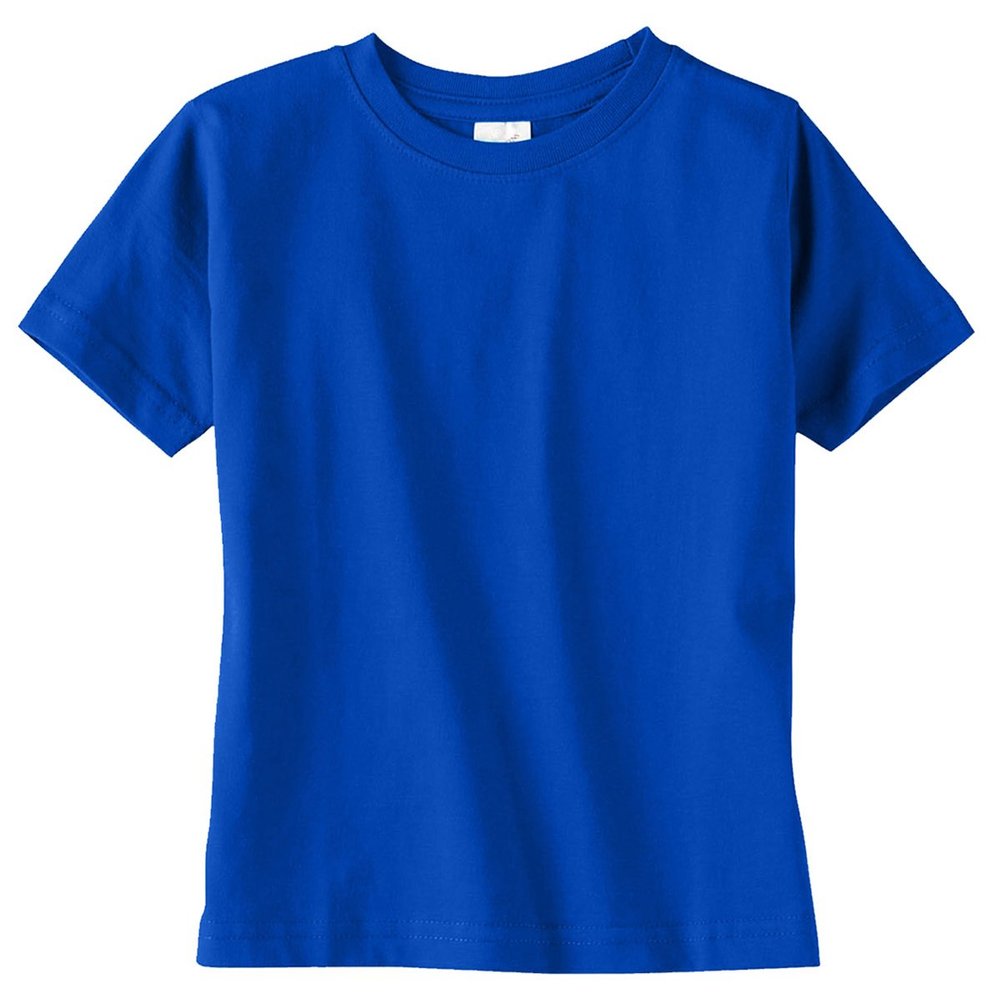 Rabbit Skins Toddler Soft Ribbed Crewneck Jersey T-Shirt, Royal, 2T