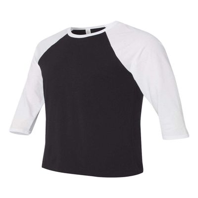 Canvas Unisex 3/4-Sleeve Baseball T-Shirt, Blk/Wht, XX-Large