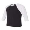 Canvas Unisex 3/4-Sleeve Baseball T-Shirt, Blk/Wht, XX-Large view 1