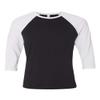Canvas Unisex 3/4-Sleeve Baseball T-Shirt, Blk/Wht, XX-Large view 2