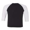 Canvas Unisex 3/4-Sleeve Baseball T-Shirt, Blk/Wht, XX-Large view 3