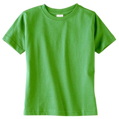 RABBIT SKINS Toddler Soft Ribbed Crewneck Jersey T-Shirt, Apple, 3T