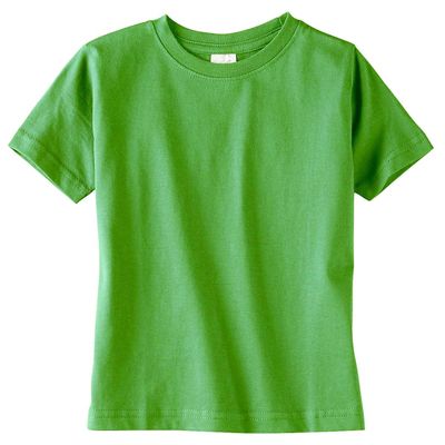 Rabbit Skins Toddler Soft Ribbed Crewneck Jersey T-Shirt, Apple, 4T