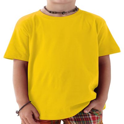 Rabbit Skins Toddler Soft Ribbed Crewneck Jersey T-Shirt, Yellow, 2T
