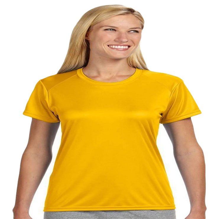 A4 Cooling Moisture Wicking Performance Interlock Shirt, Gold, X-Large