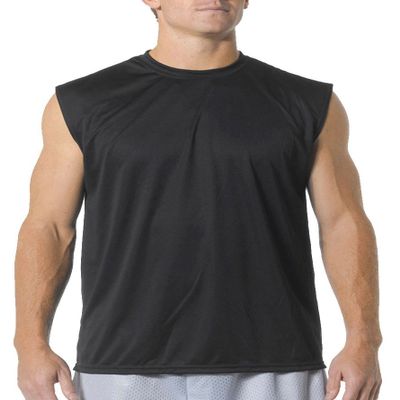 A4 Cooling Interlock Performance Muscle Wicking T-Shirt, Large, Black