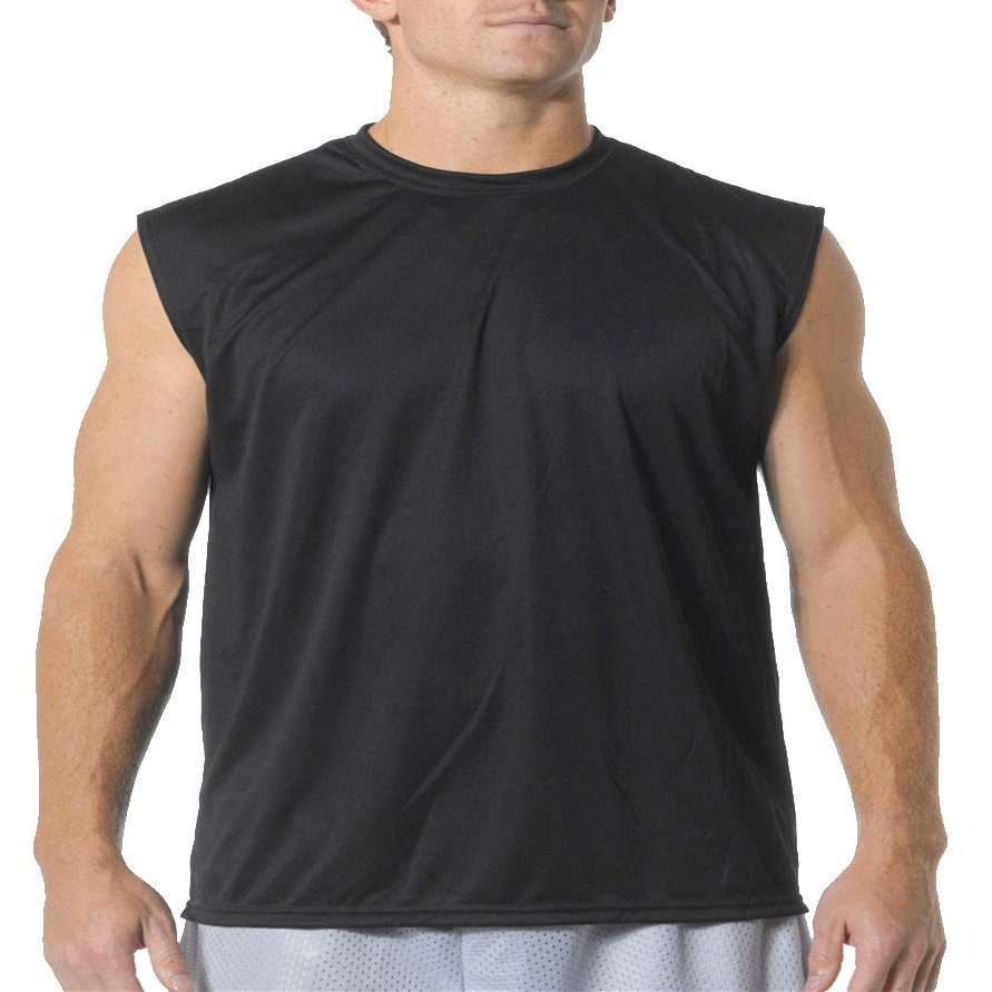 A4 Cooling Interlock Performance Muscle Wicking T-Shirt, Large, Black