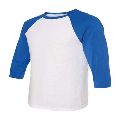 Canvas Unisex 3/4-Sleeve Baseball T-Shirt, Wht/True Royal, XX-Large
