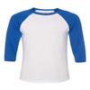 Canvas Unisex 3/4-Sleeve Baseball T-Shirt, Wht/True Royal, XX-Large view 2