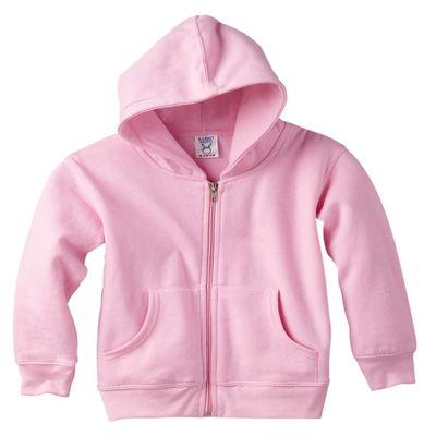 RABBIT SKINS Toddler Zip Jersey-Lined Hooded Sweatshirt, Pink, 2T