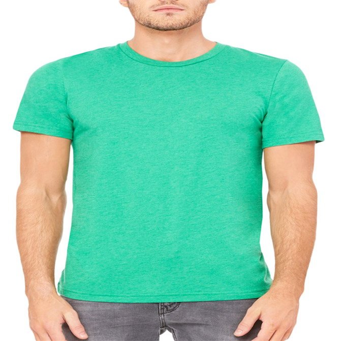 Bella+Canvas Unisex Shoulder Taping Jersey T-Shirt, Hthr Kelly, X-Large