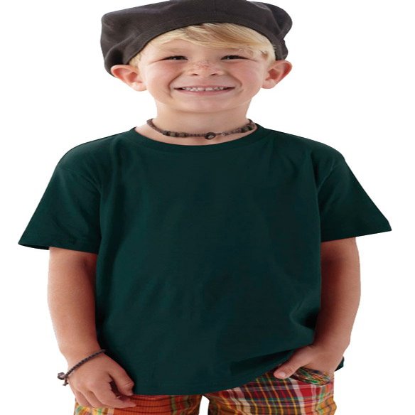 RABBIT SKINS Toddler Soft Ribbed Crewneck Jersey T-Shirt, Forest, 2T