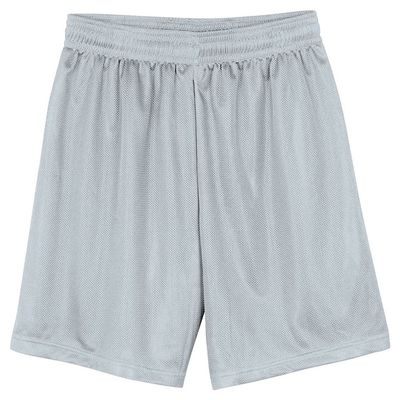 A4 Adult 7" Lined Micromesh Shorts, Silver, X-Large