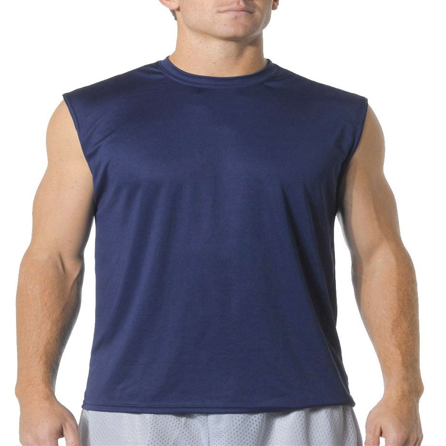 A4 Cooling Interlock Performance Muscle Wicking T-Shirt, X-Large, Navy