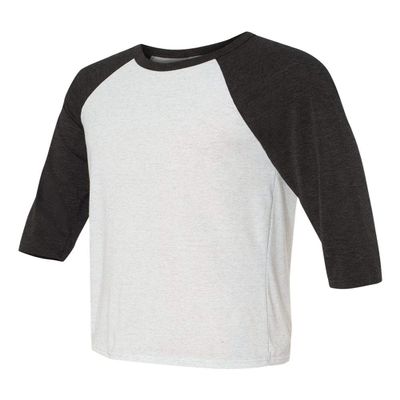 Canvas Unisex 3/4-Sleeve Baseball T-Shirt, Wht Fleck/CHRCL Triblend, Small